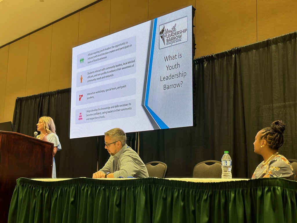 WbhsWBL's tweet photo. @Barrow_CTAE presented "Classroom to Career" at GACTE.  Attendees heard about the latest techniques and strategies that are being used to successfully guide young people from the classroom to fulfilling careers, with a specific focus on Youth Leadership Barrow. https://t.co/g3jimTKVz2