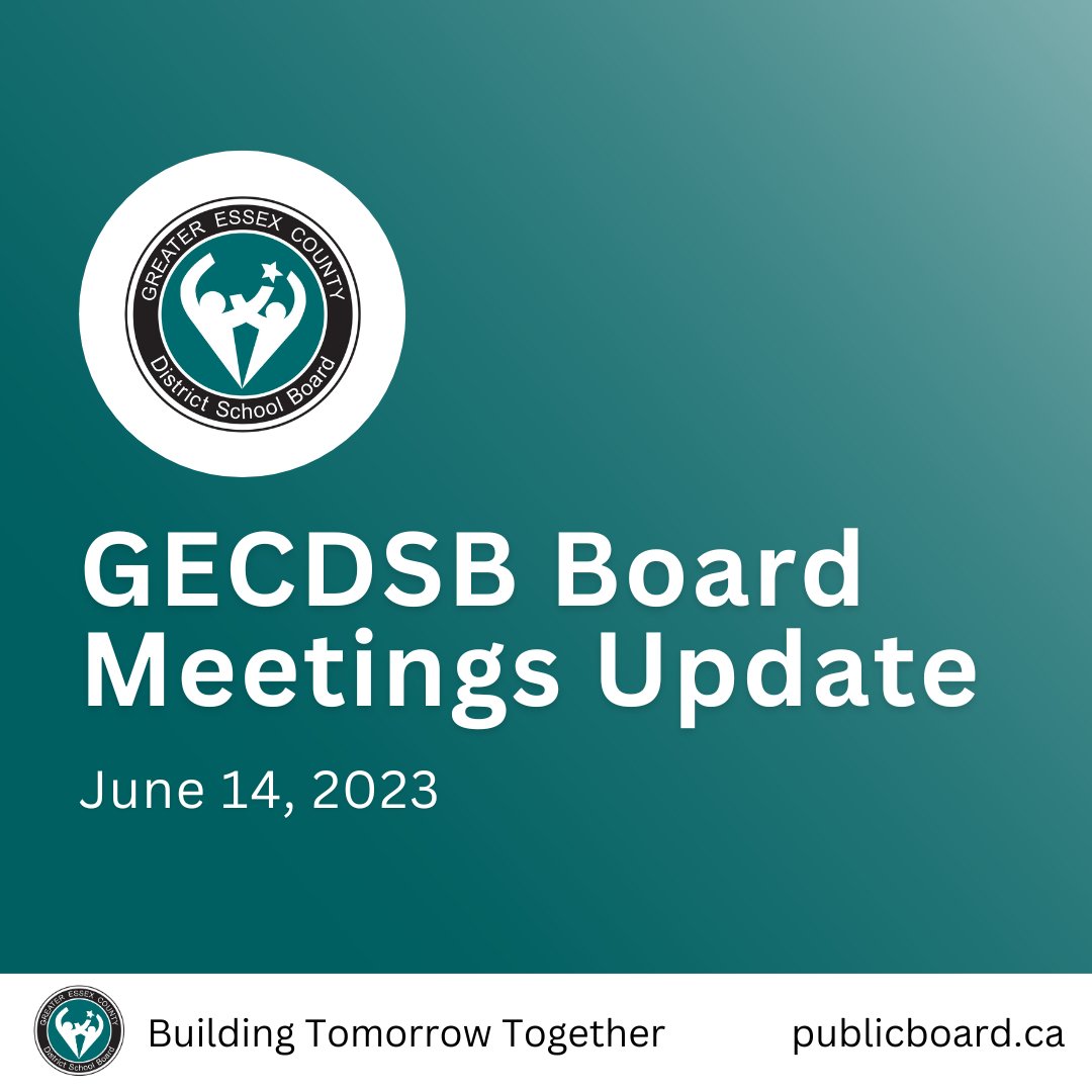 Effective immediately (June 14, 2023) and until further notice, in-person attendance at meetings of the GECDSB Board of Trustees will be limited to staff and Trustees. 

All meetings will remain available to the public via the live-stream feed on YouTube - a link to which is