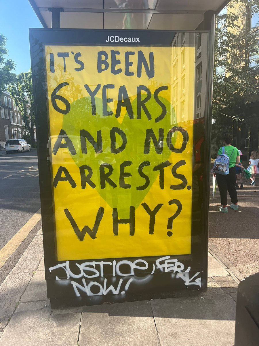 One of the many bus stop panel messages today in the Grenfell Tower-Ladbroke Grove area.