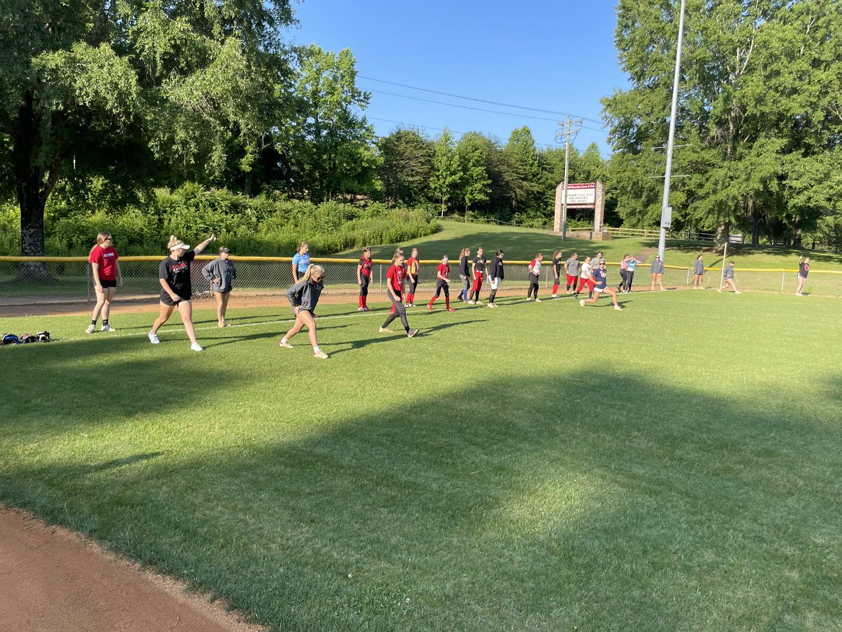 Beautiful morning for some softball!! Day 1 of Summer Camp. We had 16 campers with 10 current high school players and 1 college player helping out. Everyone worked really hard and had great attitudes. The future is bright!! <a href="/eastsurryhs/">East Surry HS</a> <a href="/ES_Athletics/">East Surry Athletics</a> <a href="/PMMS_Ravens/">Pilot Mountain Middle School</a>