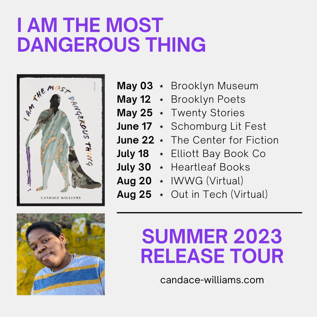 TeacherC's tweet photo. Hope to see you on the I AM THE MOST DANGEROUS THING release tour this summer ☀️📚🖤

@SchomburgCenter @Center4Fiction @ElliottBayBooks  @HeartleafBooks @IWWG @OutInTech https://t.co/MOPREIvauo