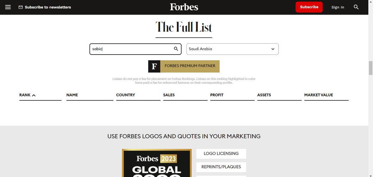 @SABIC_MEA غريب انكم مش في قائمة فوربس لأكبر 2000 شركة بالعالم 
Forbes Global 2000