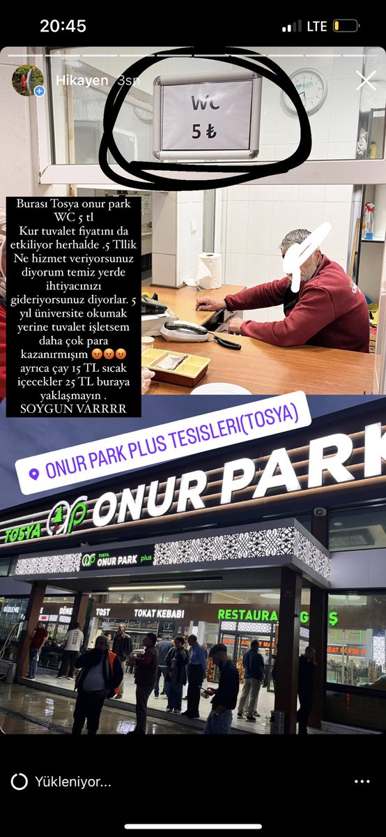 Bu tesiste soygun varrr @tosyaonurparkplash WC 5Tl ,çay 15tl diğer içecekler 20tl temiz yerde ihtiyacımızı gideriyormuşuz hizmet bu😡#rezillik #dövizkuru #fırsatçılık <a href="/tcbestepe/">T.C. Cumhurbaşkanlığı</a> <a href="/KastamonuBelBsk/">T.C. Kastamonu Belediyesi</a> <a href="/kastamonuvalilk/">Kastamonu Valiliği</a>