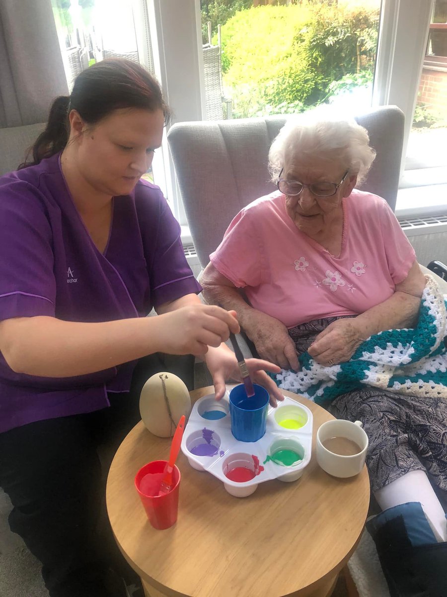 HeatherValeAH's tweet photo. A bit of painting last week in the lounge 🎨😊 #Painting #Crafts #Engagement https://t.co/IXC4ETLylB