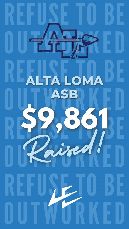 LE_Connecticut's tweet photo. Congrats to the Alta Loma ASB for crushing their #LaunchAThon. Crazy what you can do in a week’s worth of work! #LeadingEdge #Fundraising #RaiseMoreInLessTime #California #HighSchoolSports #ASB https://t.co/XYWBNYTYKJ