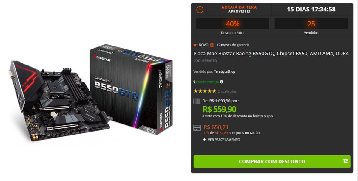 Placa Mãe Biostar Racing B550GTQ - R$559,90

terabyteshop.com.br/produto/14536/…