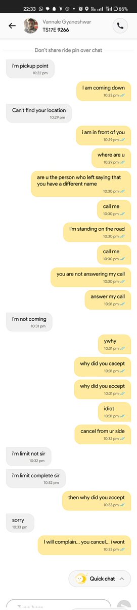 dannytim6289's tweet photo. @rapidobikeapp look what ur driver is chatting with me... These kind of drivers kill ur business... He said I was drunk when I had to go home on priority... https://t.co/4yrjMw4JgW