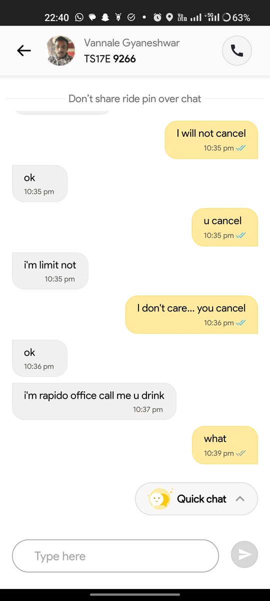 dannytim6289's tweet photo. @rapidobikeapp look what ur driver is chatting with me... These kind of drivers kill ur business... He said I was drunk when I had to go home on priority... https://t.co/4yrjMw4JgW