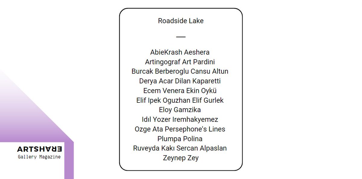 uforoadsidelake's tweet photo. Here is the ART SHARE: Gallery Magazine Curators team! 🔥

— @aBieKrash — @eloychaperon
— @aesheraa — @gamzika_
— @artingograf — @idilyozer
— @artpardini — @iremhakyemez
— @benburcak — @createdbyozge
— @cansuaaau — @PersephoneLines
— @_deryaart — @susp_enders
— @Kaparetti — @TheArtPM
— @ecemvenera — @ruvknft
— @ekinoyku1 — @SercanALPASLAN
— @elifipekoguzhan — @hicciZihn
— @eliffgurlekk — @zeyrenda