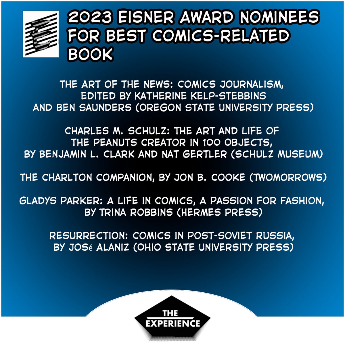 Congratulations to the  Eisner Awards Nominees 2023 for Best Comics-Related Book
