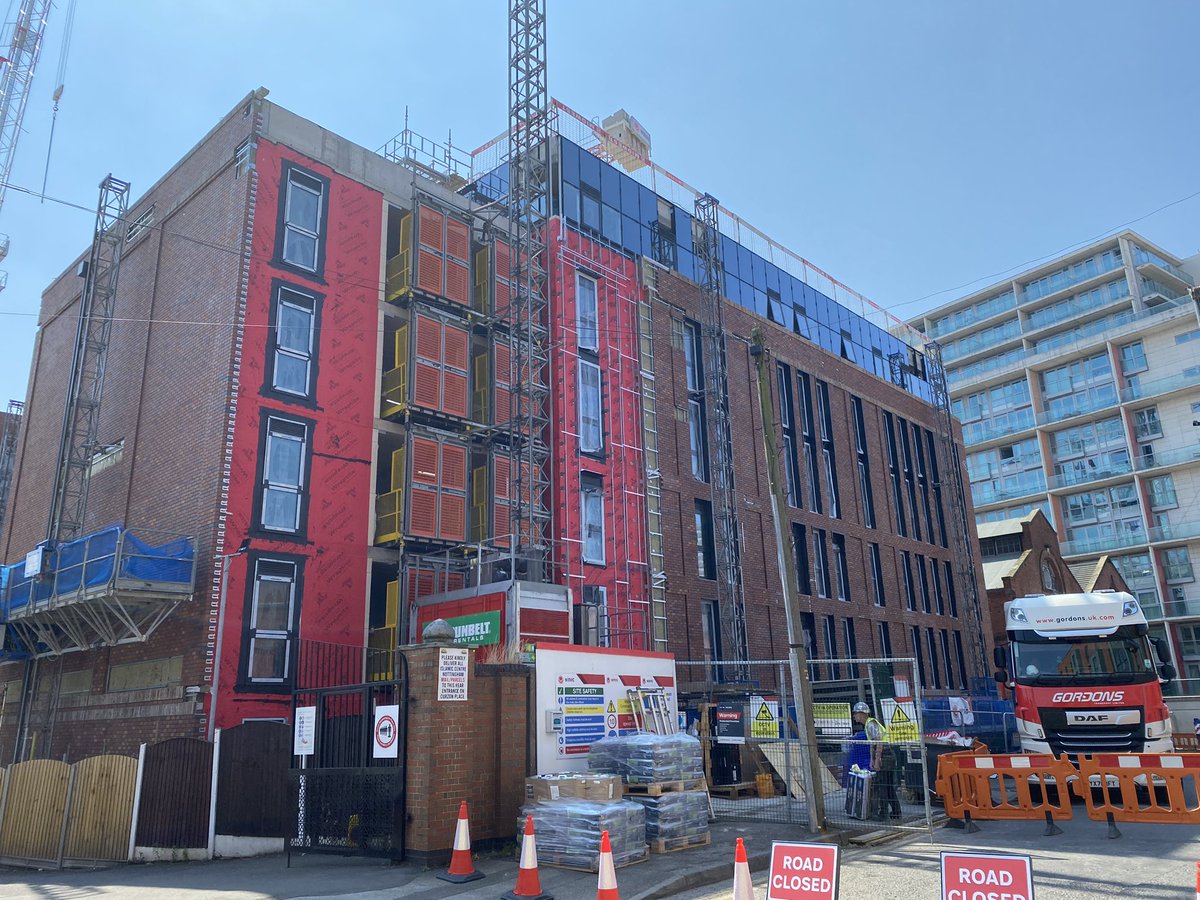 Visit to Caxton Facades project in Nottingham for our client Winvic Construction Ltd. The Crown Place accommodation is looking great clad in Stofix UK brick slip product. Well done to the site team. #construction #brickslips #brickwork #cladding #facades #facade #Stofix