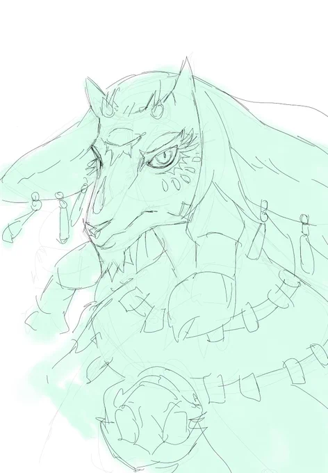 First Ipad sketch Its Rauru from #TearsoftheKindom