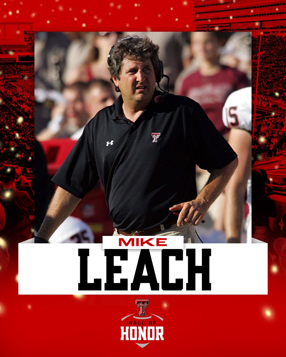The winningest coach in program history who forever changed the offensive side of the ball.  

This fall, the late Mike Leach will be inducted into the Texas Tech Hall of Honor.