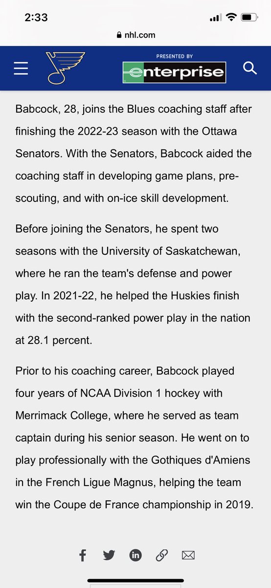 Mike Babcock’s son helped Ottawa’s coaching team this past season?? #Sens