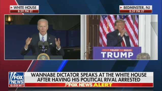 BREAKING: Fox News attempts pathetic damage control after igniting outrage by dangerously calling President Biden a 'WANNABE DICTATOR' who has had his 'POLITICAL RIVAL ARRESTED' after Donald Trump was arraigned for his classified documents crimes.

Fox stopped short of offering a…