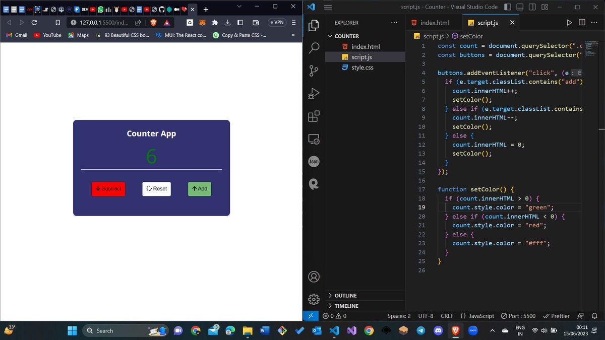zayedtwts's tweet image. Made a small counter app using html,css and javascript!!
#100DaysOfCode  #100DaysOfJavascript