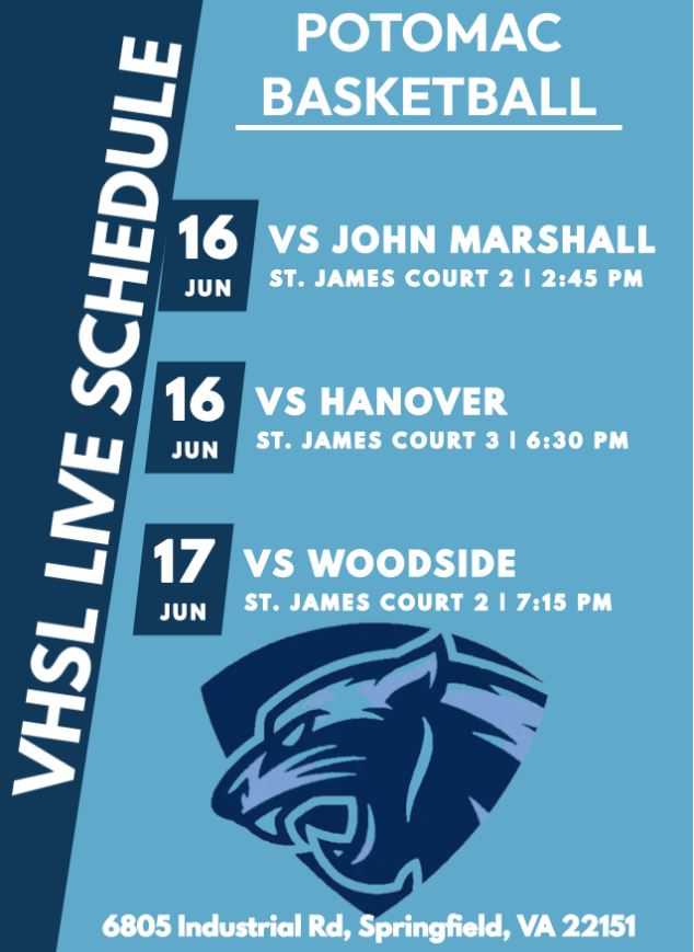 PotomacBlue's tweet photo. NEW UPDATED Schedule
College Coaches be sure to stop by and check out Potomac Boys Basketball at the @VHSL live VA Event on Friday, June 16th and Saturday, June 17th #blueblood #VHSLLIVE https://t.co/lnlN8ROU0n