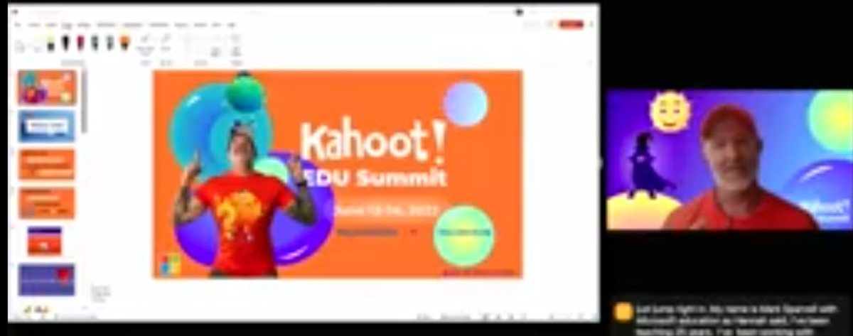renier1901's tweet photo. Enjoying this chat about MS Education @sparvell at the 2nd day of #KahootEDUSummit @Kahoot. Still spotting some creatures in the background. https://t.co/QgLXzVpkqX