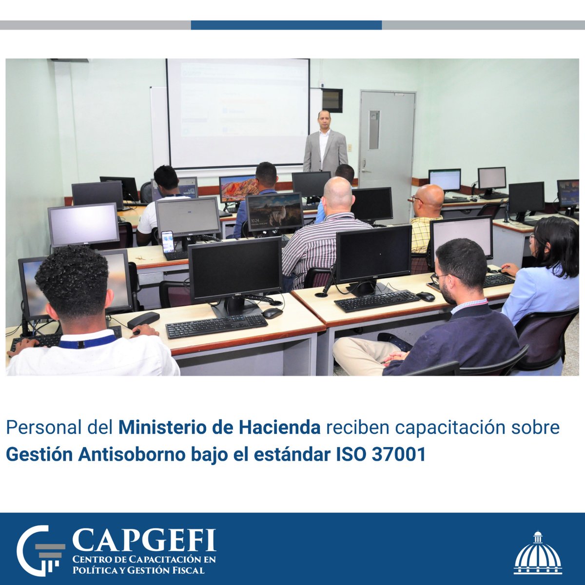CAPGEFIRD's tweet photo. CAPGEFI inicia curso Gestión Antisoborno bajo el estándar ISO 370001, dirigido al personal del Ministerio de Hacienda, impartido por el facilitador Babaji Cruz Peñaló.
#CAPGEFIRD #HaciendaRD https://t.co/OHAdxds4Xd