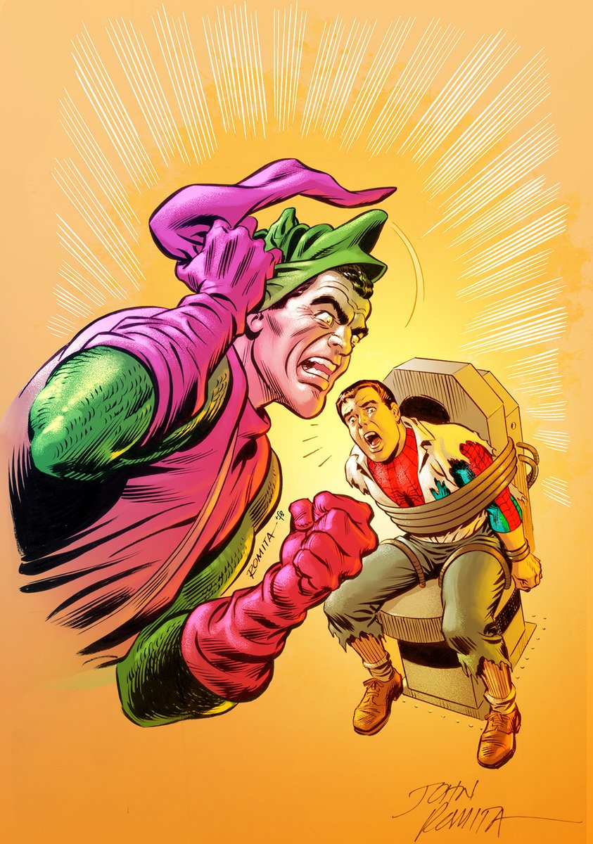 A couple of years ago I downloaded this Romita Sr. piece to do some coloring warm-up between gigs and I never did.  After hearing he passed last night, I went ahead and finished it, as a humble tribute. A giant. #johnromitasr