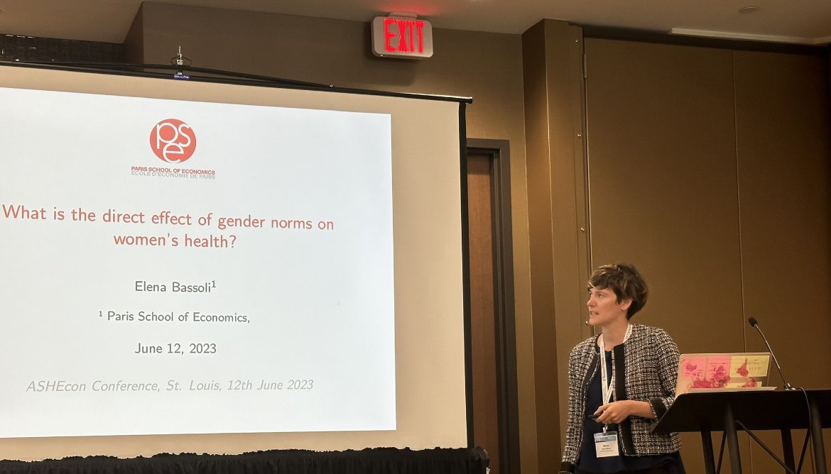 It was great to present my paper on the role of gender norms on women’s health at @ashecon ! 
Thanks @ShaoyingMa for the discussion and @UofLEcon for organizing the session! 
#ASHEcon2023
#gender #health #womenineconomics
