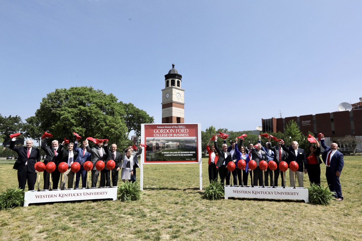 caboni's tweet photo. A new chapter of business education on our Hill begins today! 

Thrilled to formally break ground on WKU’s new Gordon Ford College of Business building this morning. 

#WKU @WKUGordonFord https://t.co/YarFLecsDu