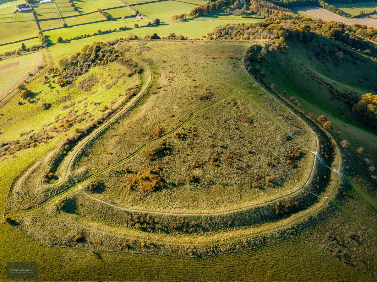 The iron age hill fort on Beacon Hill, near Burghclere. The tomb of George Herbert, 5th Lord of Carnarvon lies in its South West corner. HedleyThorne.com #Hampshire #HillfortsWednesday