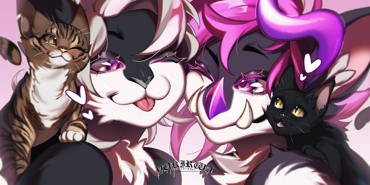 Yukirwa's tweet image. Icon commission for @SillyEmy as a gift for @LisaTube_ &amp;lt;3
Left is lisas character and right is emys!
Please check them out they are super fun!