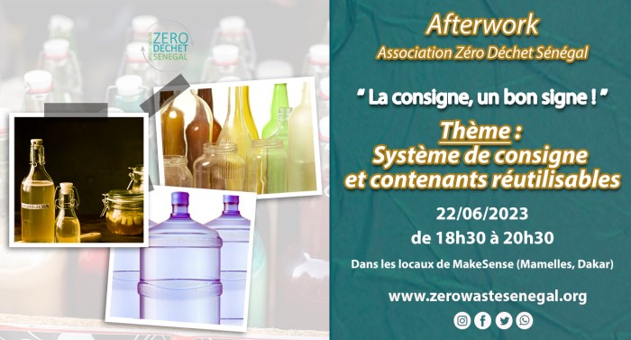 🗓SAVE THE DATE
Quand? Jeudi 22 juin
Quoi? Afterwork sur la #consigne
Où? <a href="/makesense/">makesense</a> Dakar aux Mamelles
Comment? Partage d'expériences des entrepreneur·e·s qui ont déjà adopté le système de la consigne et/ou qui utilisent des contenants réutilisables plutôt qu’à usage unique.