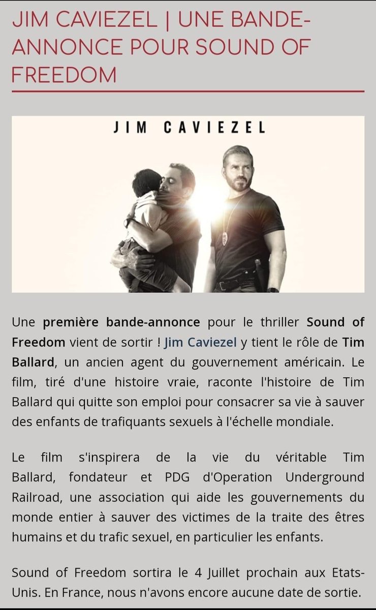 La sortie de ce film qui retrace la vie de Tim Ballard, a été bloquée durant 3 ans. Le trafic humain génère 32 milliards de dollars en moyenne par an ! Il verra le jour la semaine du 4 juillet aux US ! #soundoffreedom #timballard  #MelGibson #trafichumain #stophumantrafficking