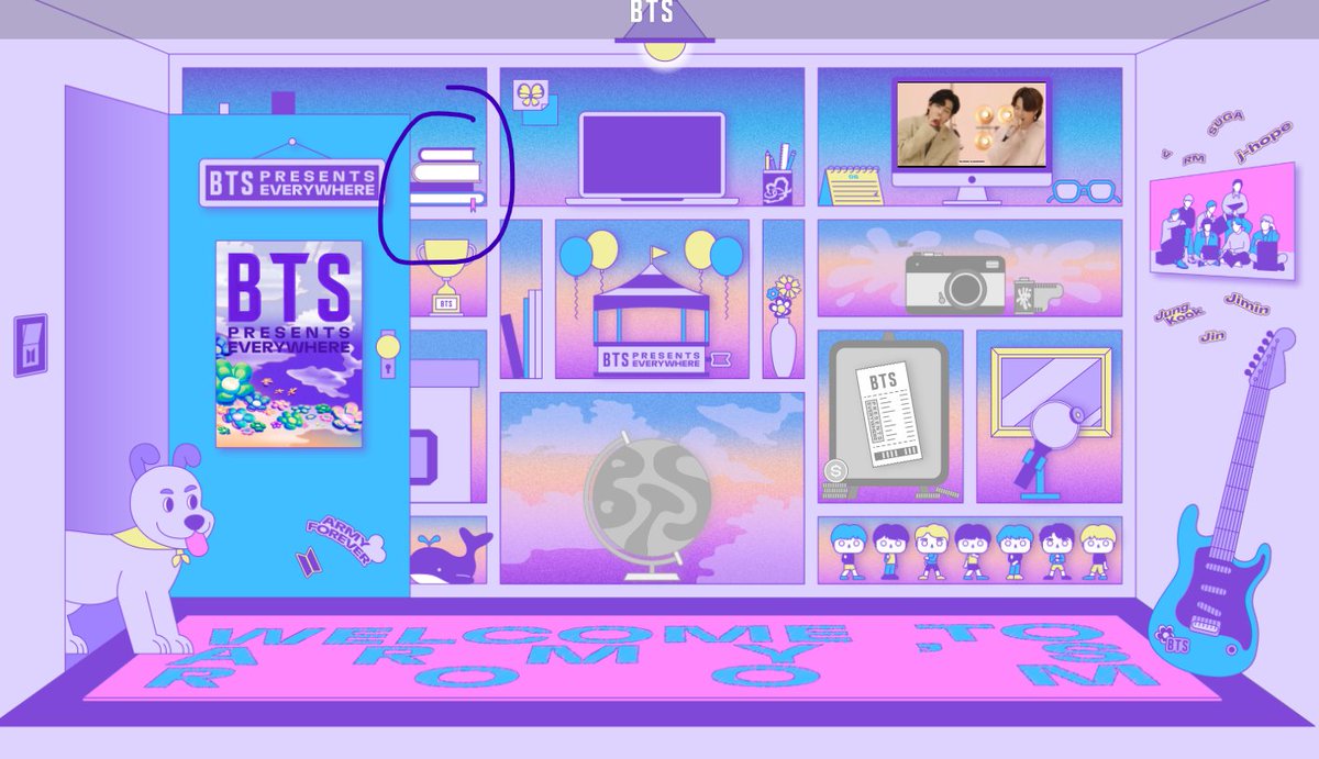 writeonthestars's tweet photo. I thought the books on the shelf will be clickable once they announced THE BOOK, but so far not yet 😂
What's clickable: laptop, butterfly, computer monitor, poster on the door, photo on the wall, and the carousel.
#2023BTSFesta #BTS10thAnniversary #AFBF10Project https://t.co/71FwHzNrCs