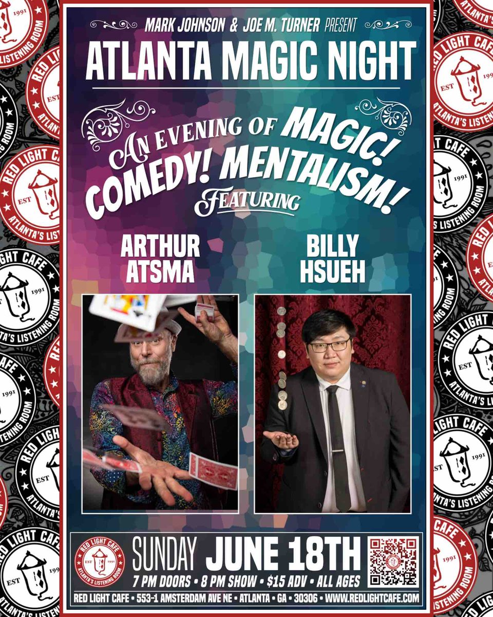 turnermagic's tweet photo. Give Dad a great night out this Sunday, June 18 at 8pm at Red Light Cafe! Tix: https://t.co/vkD3OW6JZo

#atlanta #magic #magician #magicians #mentalism #mentalist #mindreader #atlmagicshow #atlantamagicnight #theatre #comedy #AtlantaMagic #atlantashows #atlantaevents #fathersday https://t.co/Zia5XawIDb