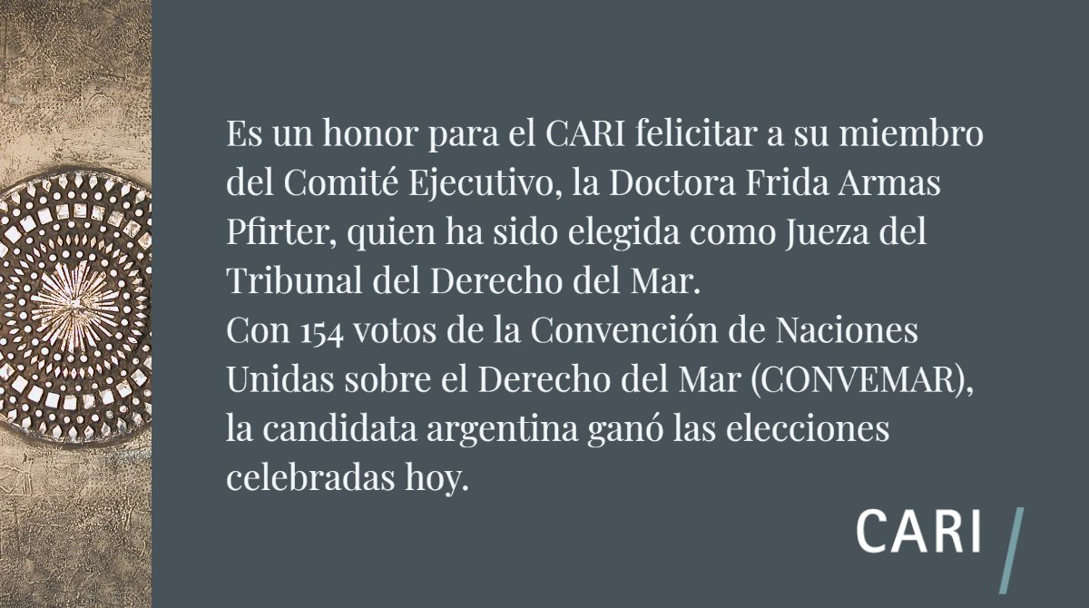 CARIconsejo's tweet photo. Gran alegría para el CARI y orgullo para la Argentina

@m_pfirter 
#UNCLOS
#CONVENMAR
@GerryDBartolome https://t.co/qQQN56j1zO