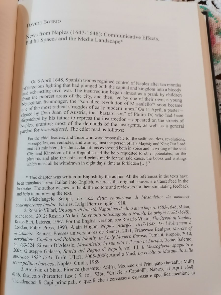 DavideBoerio's tweet photo. 📚 Overjoyed to receive this extraordinary book! It's a tremendous honor to have my essay included, delving into the communication flows during the Neapolitan revolution of 1647-48.  #RevolutionaryConnections #MediaStudies #twitterstorians #EuronewsProject #LoveIrishResearch https://t.co/A4CrzaqHgR