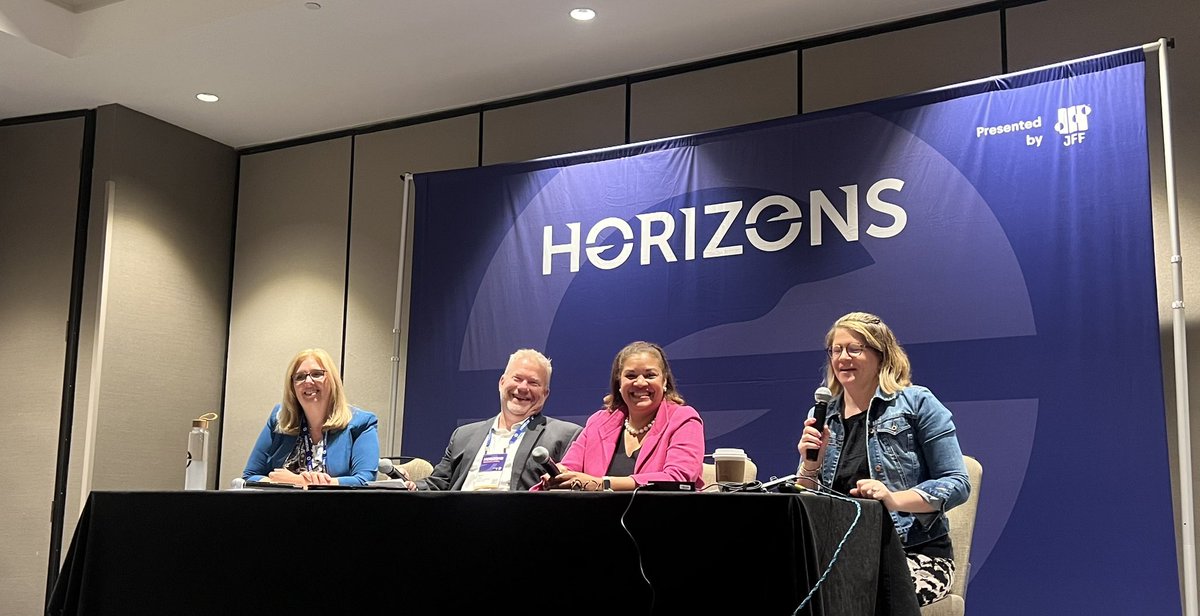 Happening now at #JFFHorizons: How Public and Private Sector Partnerships are Tearing the Paper Ceiling for STARs, with @IBM, @OpptyatWork, @CT_OWS, and @CCTrustees. #TearThePaperCeiling #HireSTARs