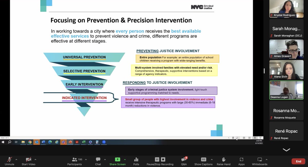 'We're looking to approach the criminal justice system as an ecosystem.' ⚖️Deanna Logan of @CrimJusticeNYC provides an informative presentation on how all City agencies can collectively strengthen supports for those within the system. #bailreformwebinar -- datacollaborativeforjustice.org/event/bail-ref…