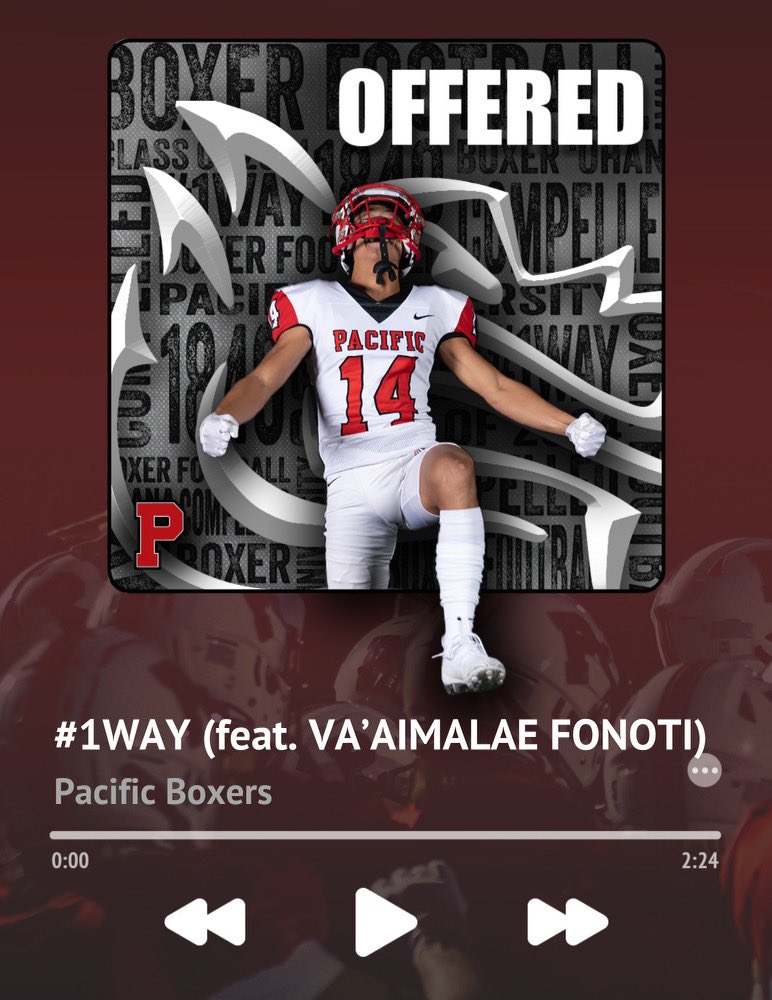 After a great phone call with <a href="/Coach_Taura/">Kit Taura</a> I am blessed and grateful to have been given my 3rd offer from Pacific University! #1WAY