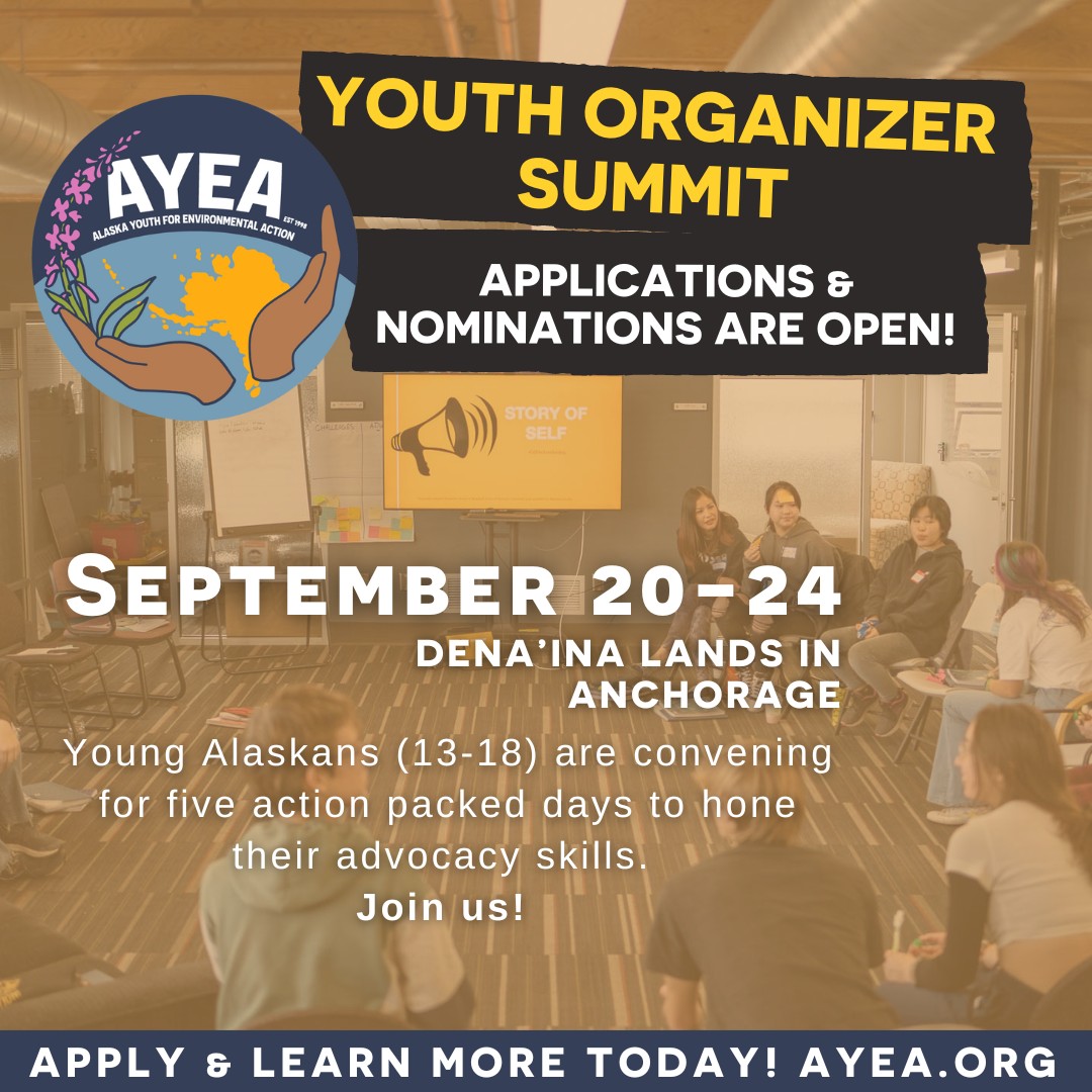 AKCenter's tweet photo. Applications are OPEN for the 2023 Youth Organizer Summit! Open to all Alaska teens 13-18, this is an opportunity for you to meet other Alaskans passionate about environmental action &amp; learn the tools and skills to make change in your community.

https://t.co/ntgR41fOaK https://t.co/LWS35URaXR