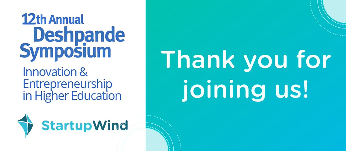 StartupWind's tweet photo. Thank you all for your support at last week’s Deshpande Symposium! We are proud to have been one of the sponsors of the conference. 
#Founders #Entrepreneurs #investors 
@narenp1 @AkbarJaffer1 https://t.co/5y6wYmVamQ
