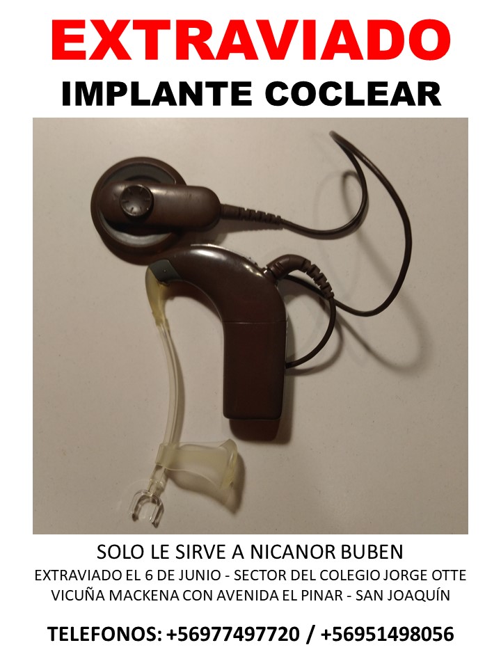 Necesito de su ayuda. El hijo de mi amiga perdió su implante coclear. No le sirve a nadie más que a él. Me ayudan con un RT?