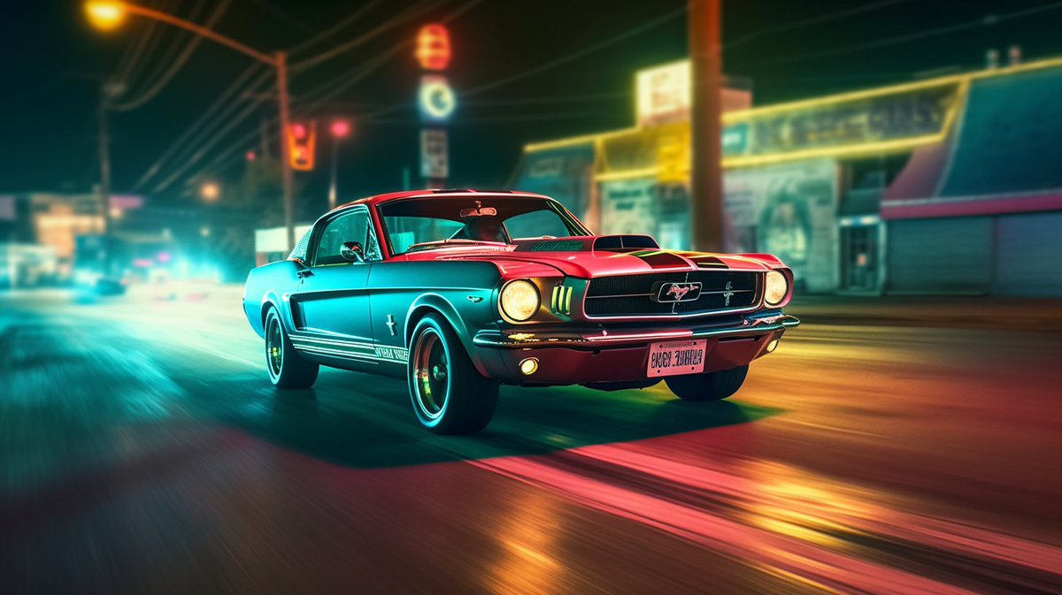 'Retrowave Outrun' 1965 Ford Mustang

#MidjourneyAI #NFTProject