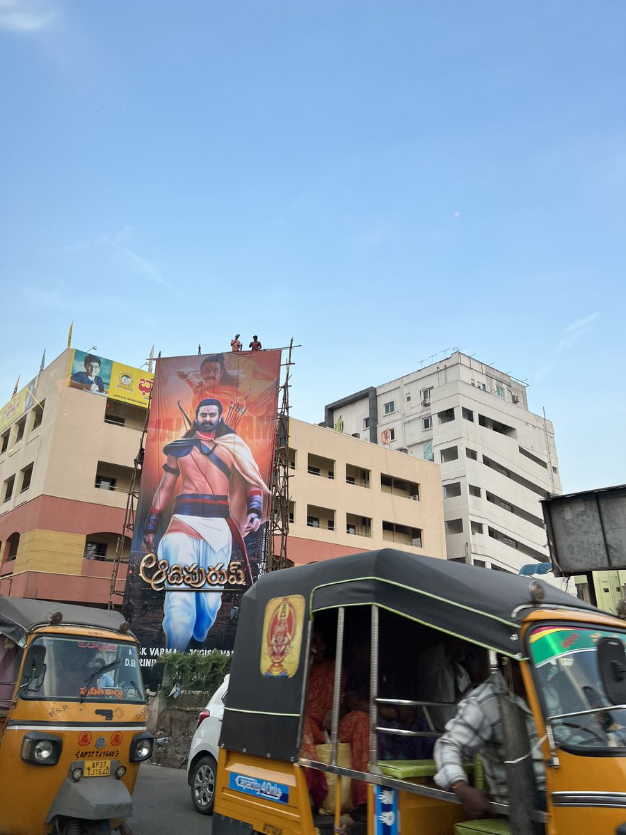 Bhimavaram is getting ready with new cutout’s cutouts (read it twice)… 

#Prabhas #Adipursh #ADIPURUSH #AdipurushBookings