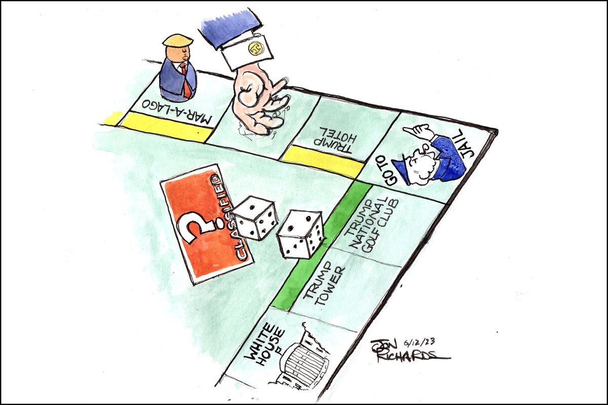 Donald Trump rolls the dice again. #cartoon by Jon Richards. #TrumpIndictment #TrumpDocuments

whowhatwhy.org/cartoon/cant-w…