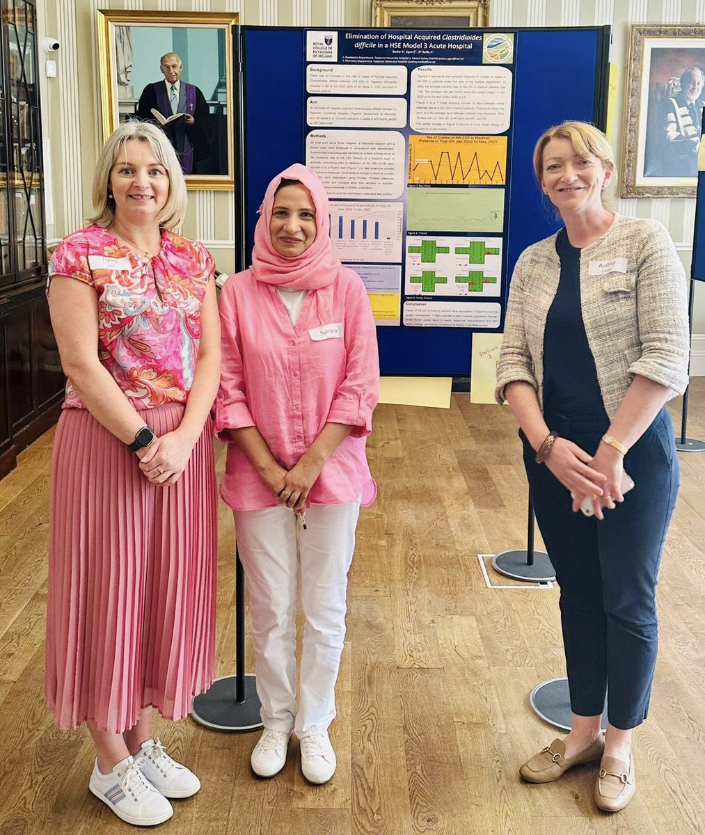Tipperary University Hospital C diff Quality Improvement team presenting at RCPI #patientsafety Improved Antimicrobial management #medicationsafety @TippUHnursing @HrSswhg