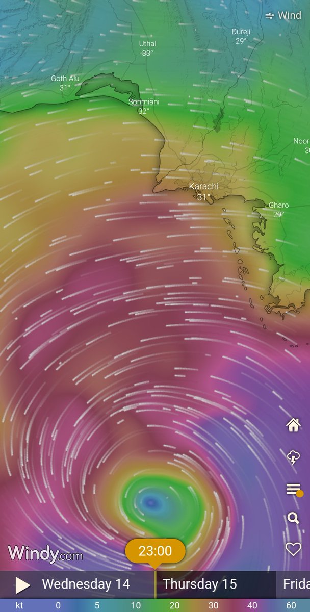 nadeemmirbahar's tweet photo. Biparjoy's updated position
#Cyclone #Sindh #Karachi
#SeaCyclone https://t.co/ic4U5xBFAH