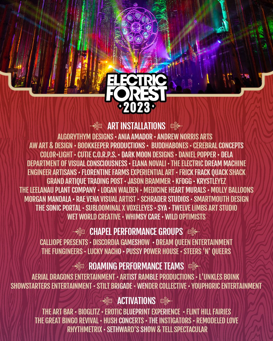 ELECTRIC FOREST 2023 LINEUP IS HERE! - The Festival Voice