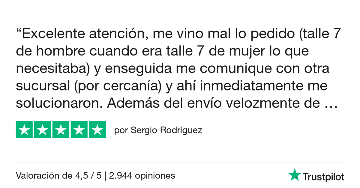 Lee esta opinión de 5 estrellas en Trustpilot.