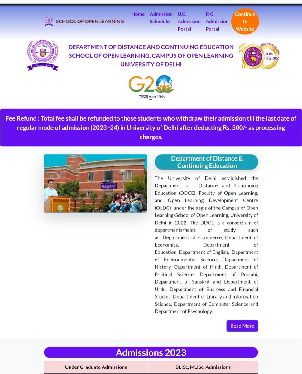 DUSOLOfficial's tweet photo. New Admission for the session 2023 Open Now.
https://t.co/Ps3aiCBKKZ

@SOL_UnivofDelhi
@DU_Teacher
@UnivofDelhi @dpradhanbjp @ugc_india @EduMinOfIndia @DrPayalmago https://t.co/lTPabNqqIc
