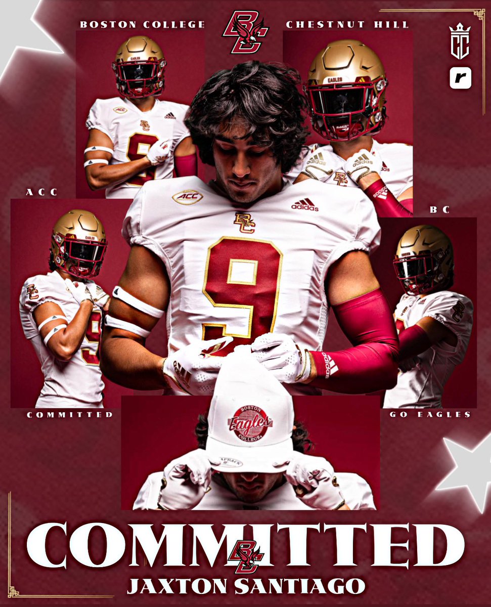 commitcoverage's tweet image. 🚨 : Jaxton Santiago has committed to Boston College. 🦅 @JaxtonSantiago 

Santiago is a 6’3 215p TE from Bakersfield, CA. He chooses BC over Yale, Air Force, Princeton and others.