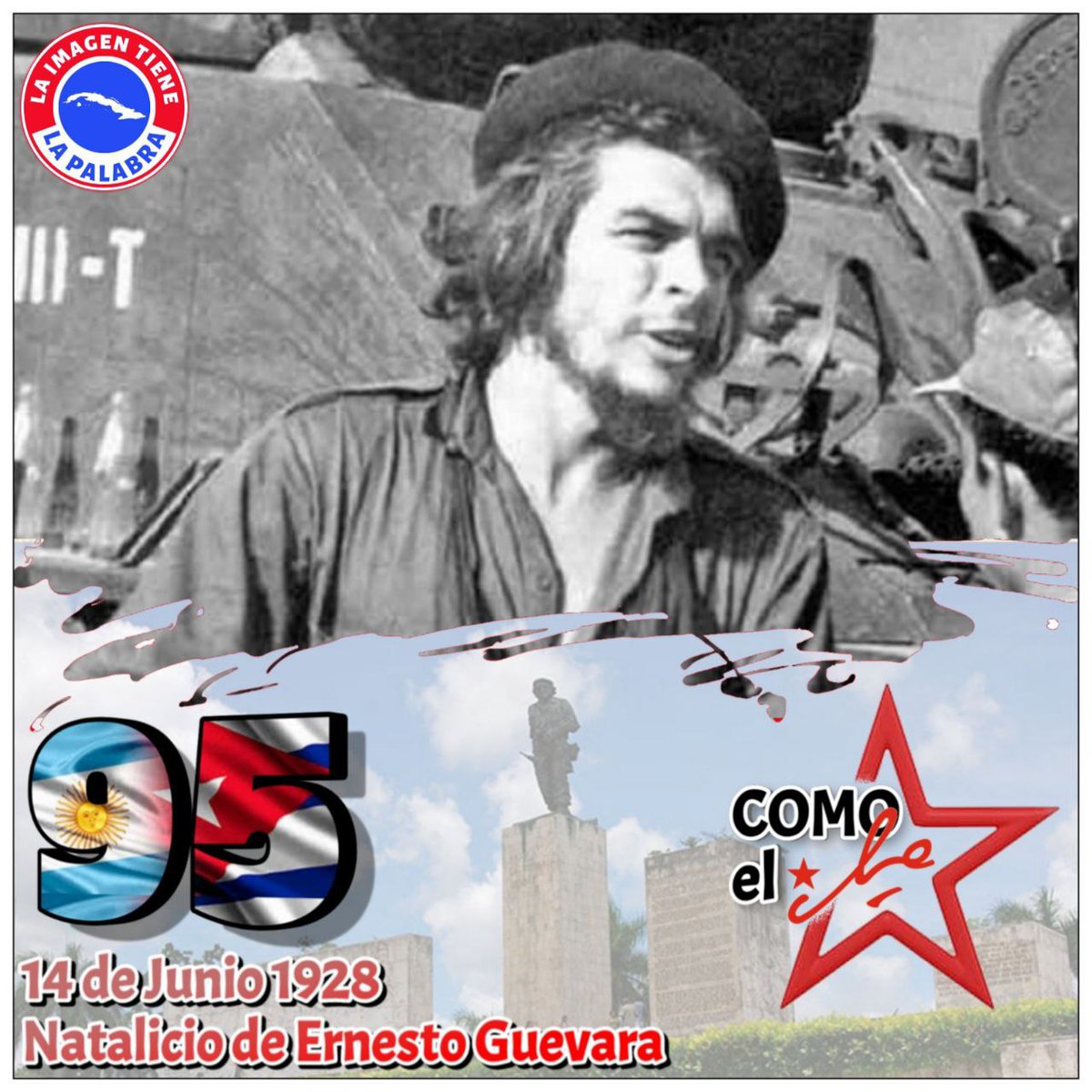 ...Con los invasores pasa el Che Guevara, alma de Sarmiento que trepó el Turquino, San Martín quemante sobre Santa Clara, Maceo del Plata, Gómez argentino... #ComoElChe @Mujeres_Revoluc